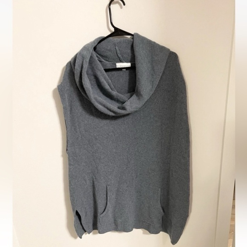 Bryn Walker Cowl Neck Lambswool Cashmere Sweater Poncho lagenlook